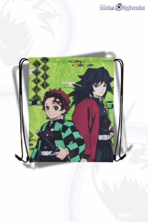 Tanjiro Kamado and Giyu Tomioka Drawstring Backpack Demon Slayer