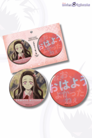 (Set of 2) Nezuko Kamado Large Badge Demon Slayer