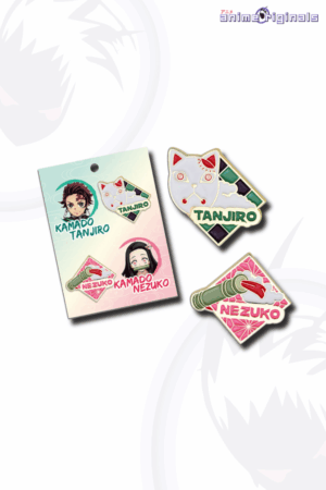 Tanjiro and Nezuko Kamado Metal Badge (Set of 2) Demon Slayer
