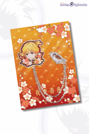 Zenitsu Agatsuma Metal Tassels Badge Demon Slayer