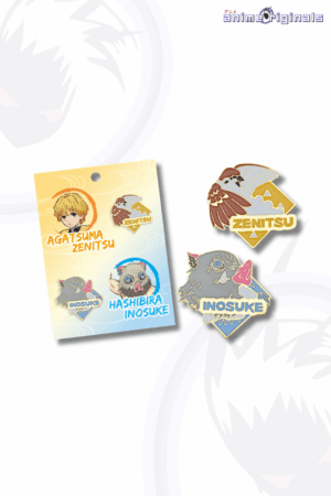 Zenitsu Agatsuma and Hashibira Inosuke Metal Badge (Set of 2) Demon Slayer
