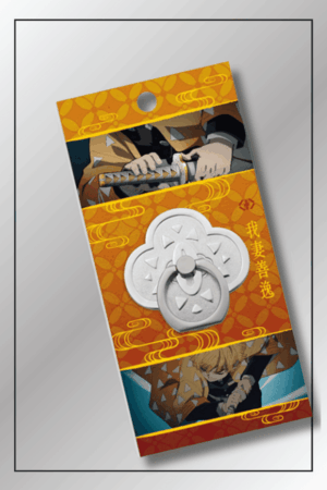 Anime-themed phone ring featuring Zenitsu Agatsuma from Demon Slayer hilt guard with packaging