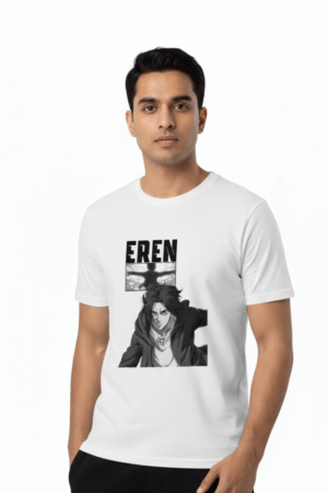 Attack on Titan Unisex White Tshirt - Eren Yeager